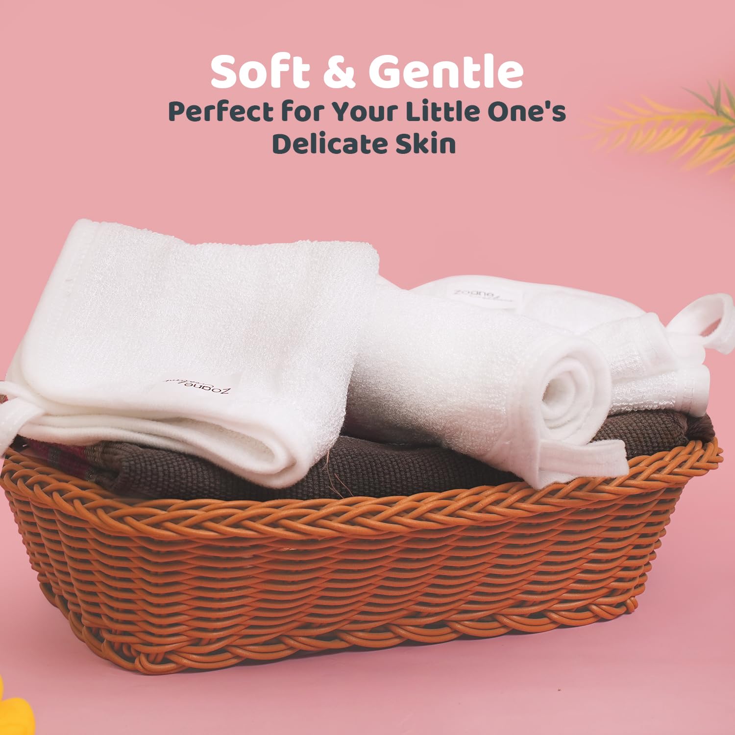 Zoane Creations premium baby washcloths—100% bamboo rayon for ultra-soft feel and quick drying.