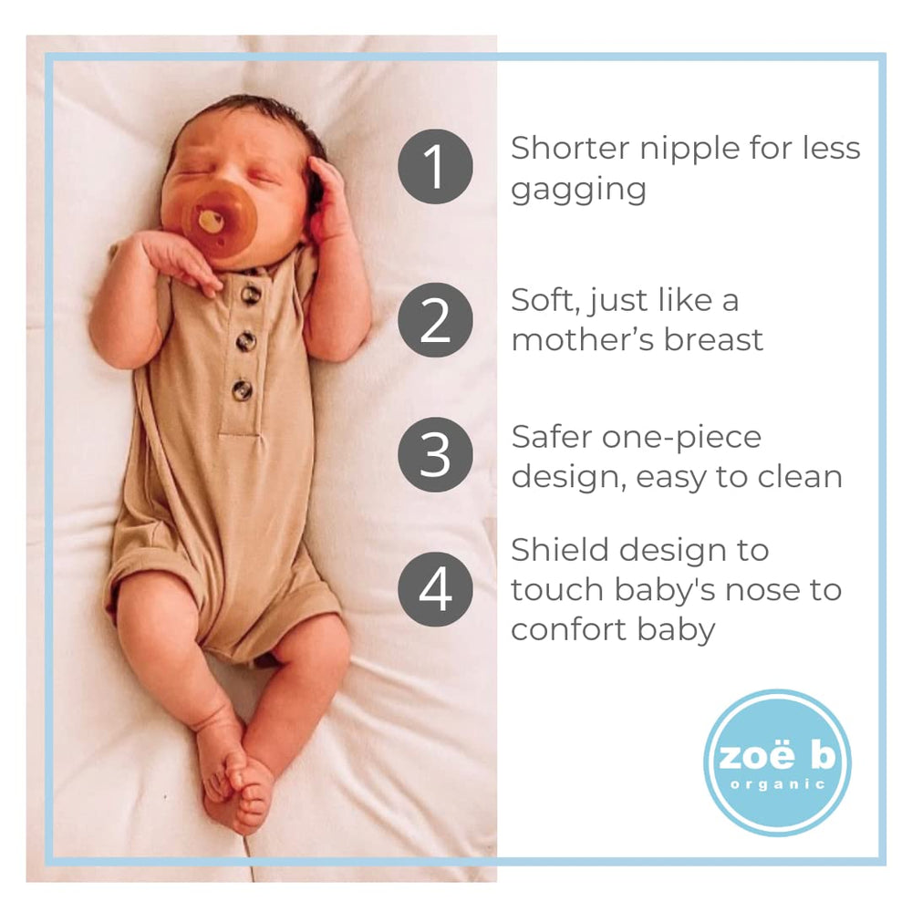 Zoë b Organic cherry nipple closeup resembles mother's nipple for breastfeeding