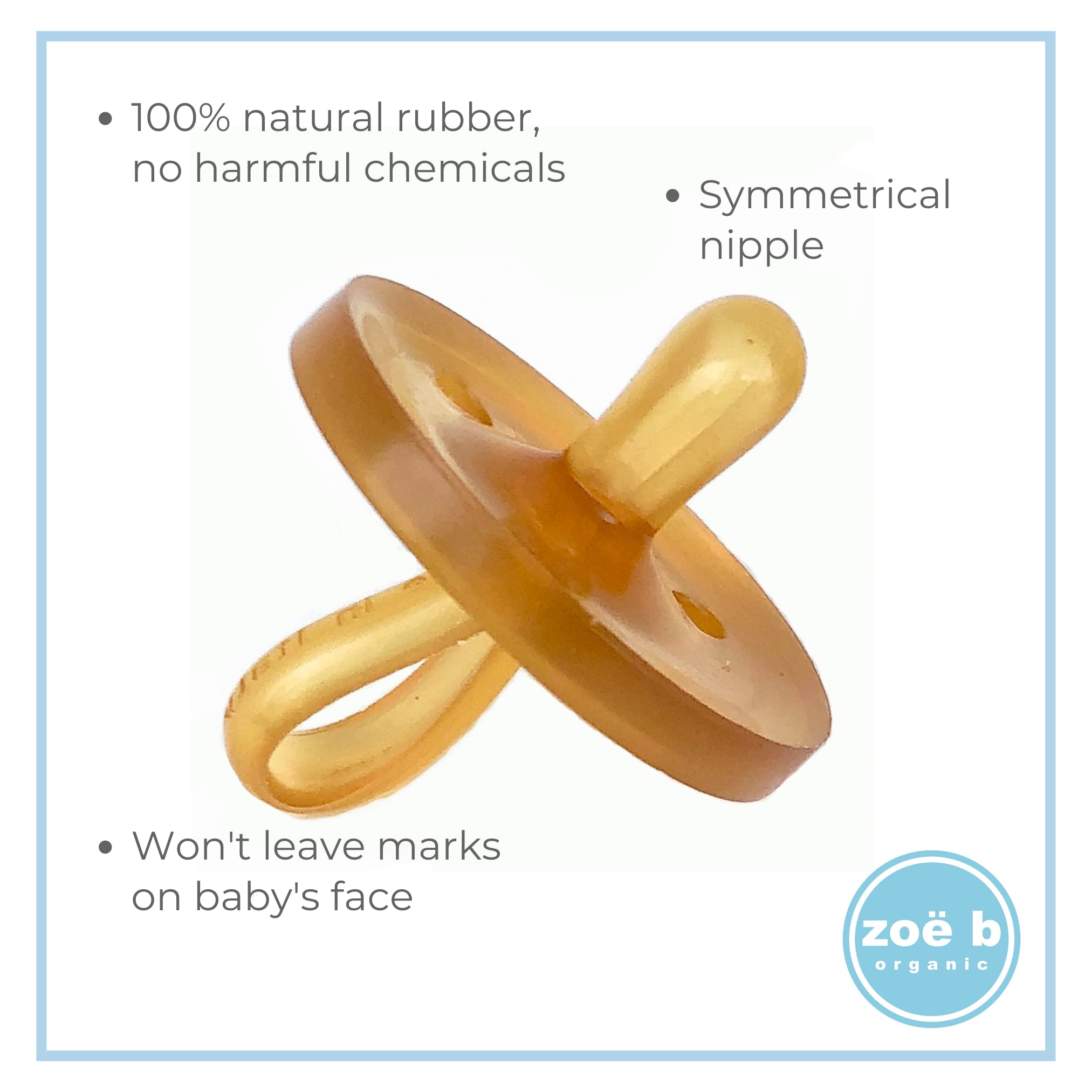 Zoë b Organic natural rubber close-up highlights plastic-free material.