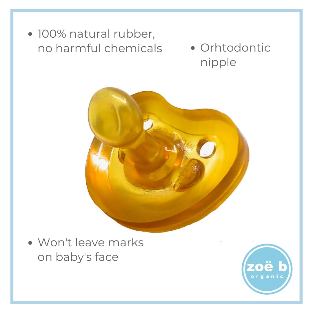 Zoë b Organic Simply Rubber Pacifier large handcrafted in Italy; artisan quality.