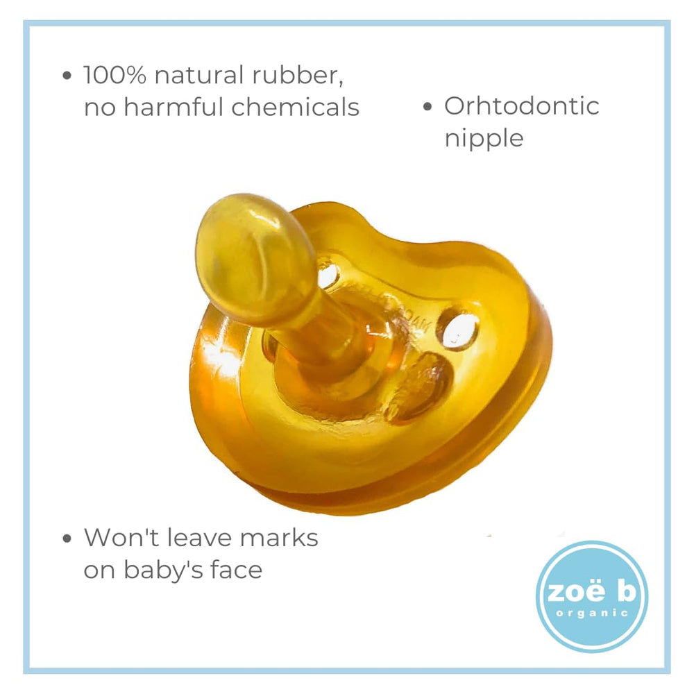 Zoë b Organic Simply Rubber Pacifier large handcrafted in Italy; artisan quality.