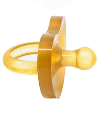 Zoë b Organic Simply Rubber Pacifier short-nipple closeup supports gentle preemie feeding