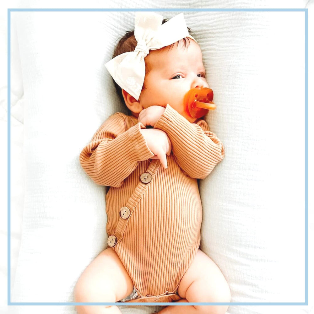 Zoë b Organic Simply Rubber Pacifier rounded cherry nipple supports breastfeeding comfort