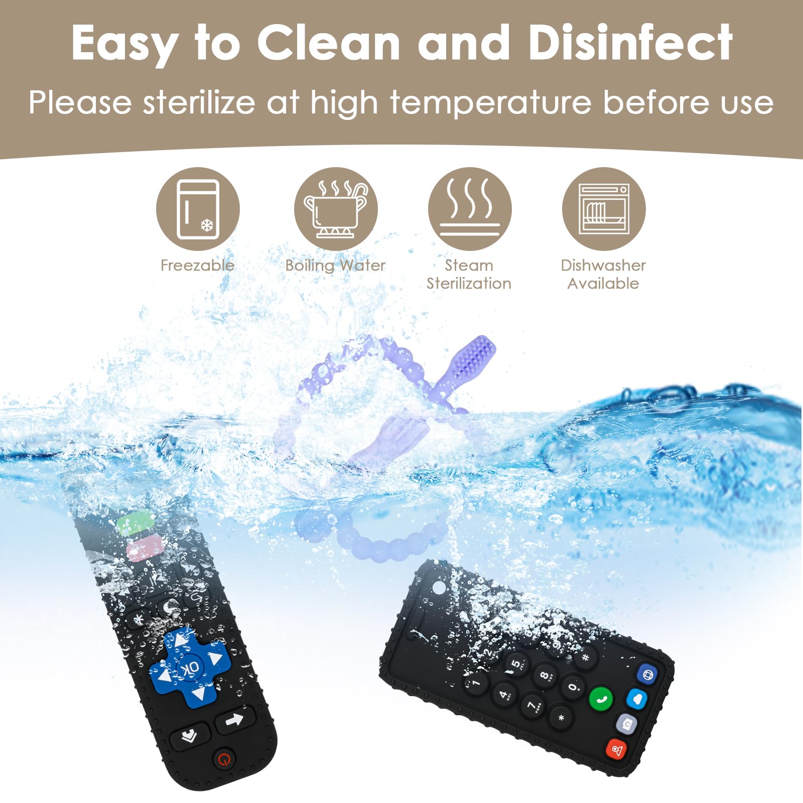 ZOEDO teething toy is dishwasher safe for easy cleaning