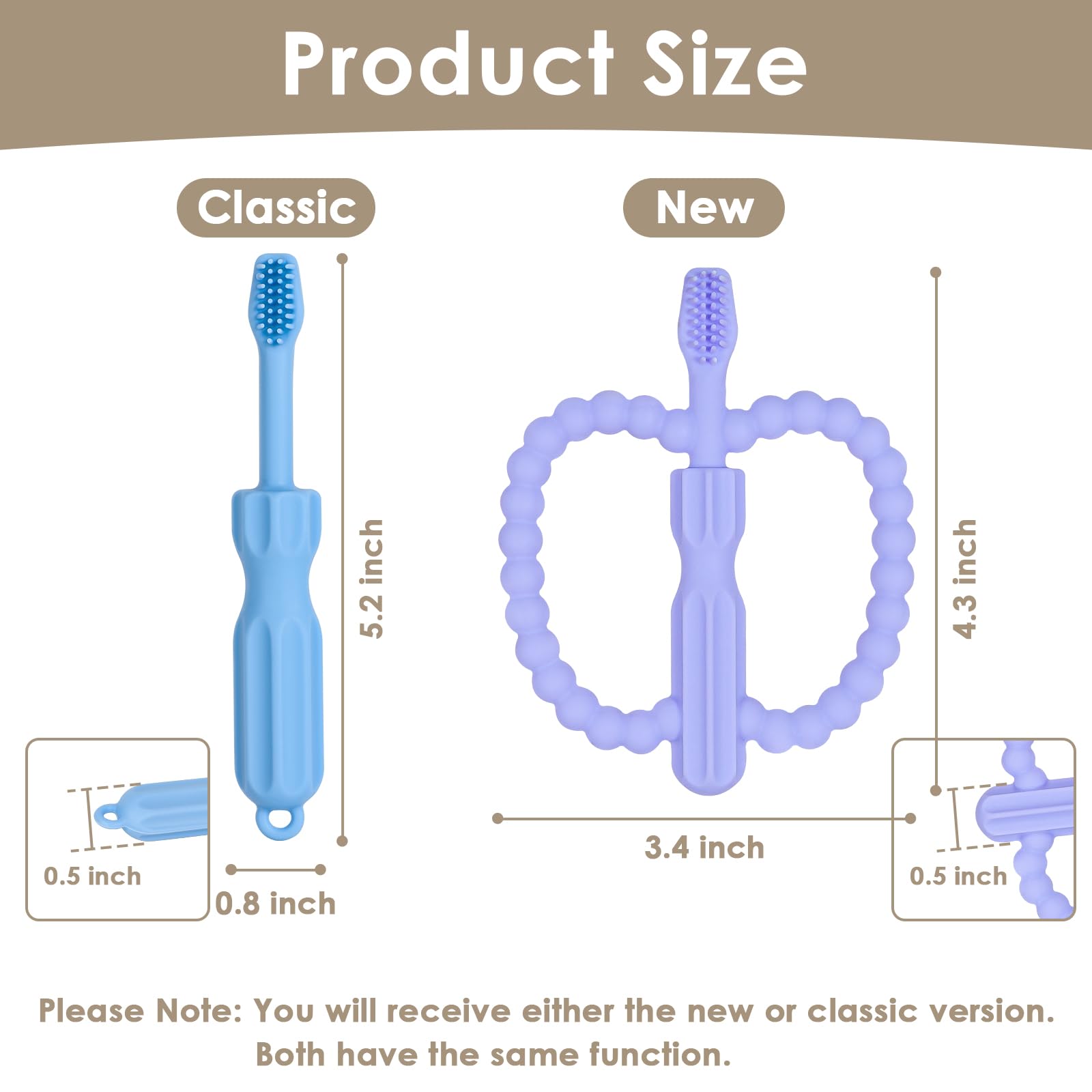 ZOEDO baby teether toothbrush shape offers gentle chewing surfaces