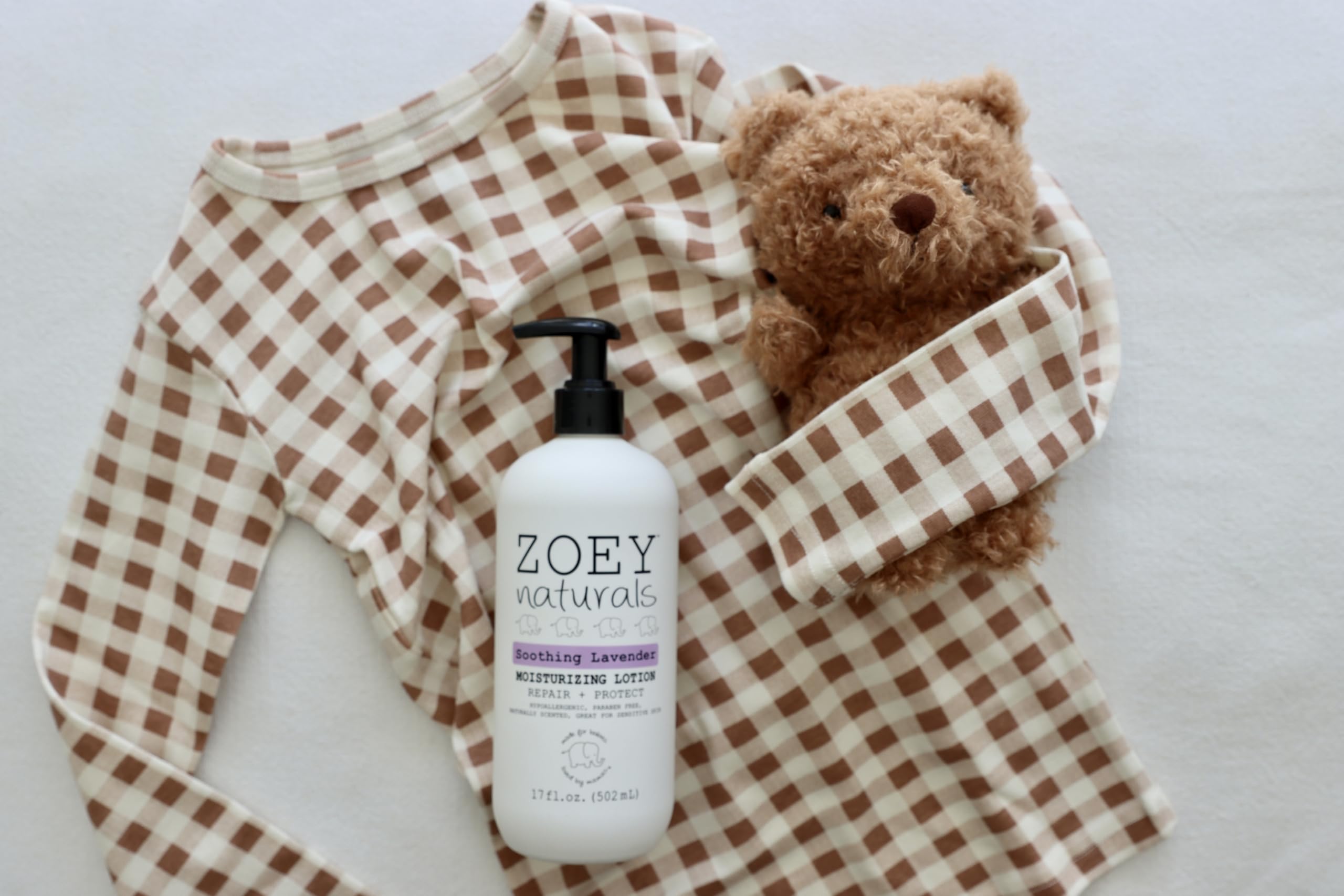 Zoey Naturals lavender lotion nighttime routine image suggests calming bedtime skincare.