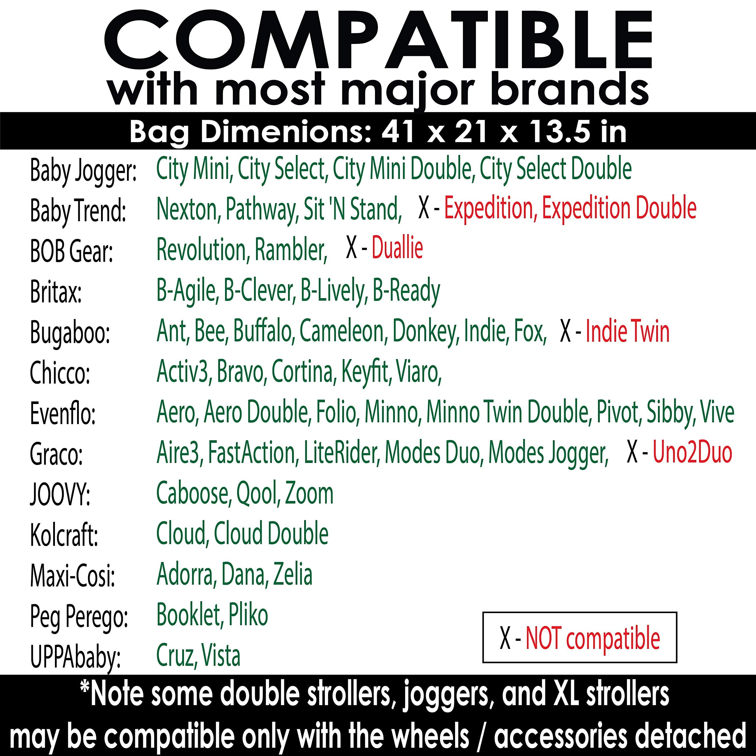 Zohzo Stroller Travel Bag fits most standard or double strollers