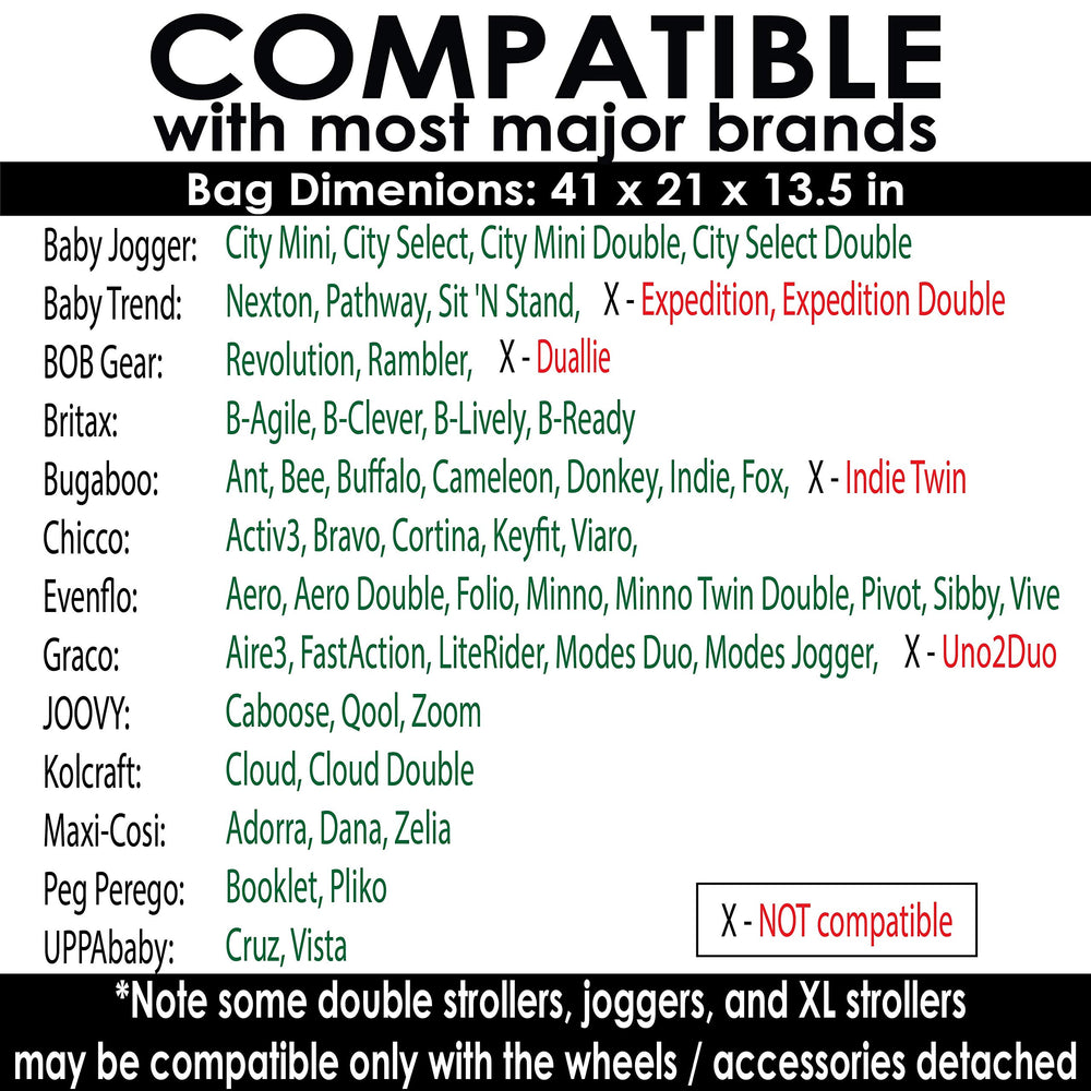 Zohzo Stroller Travel Bag fits most standard or double strollers