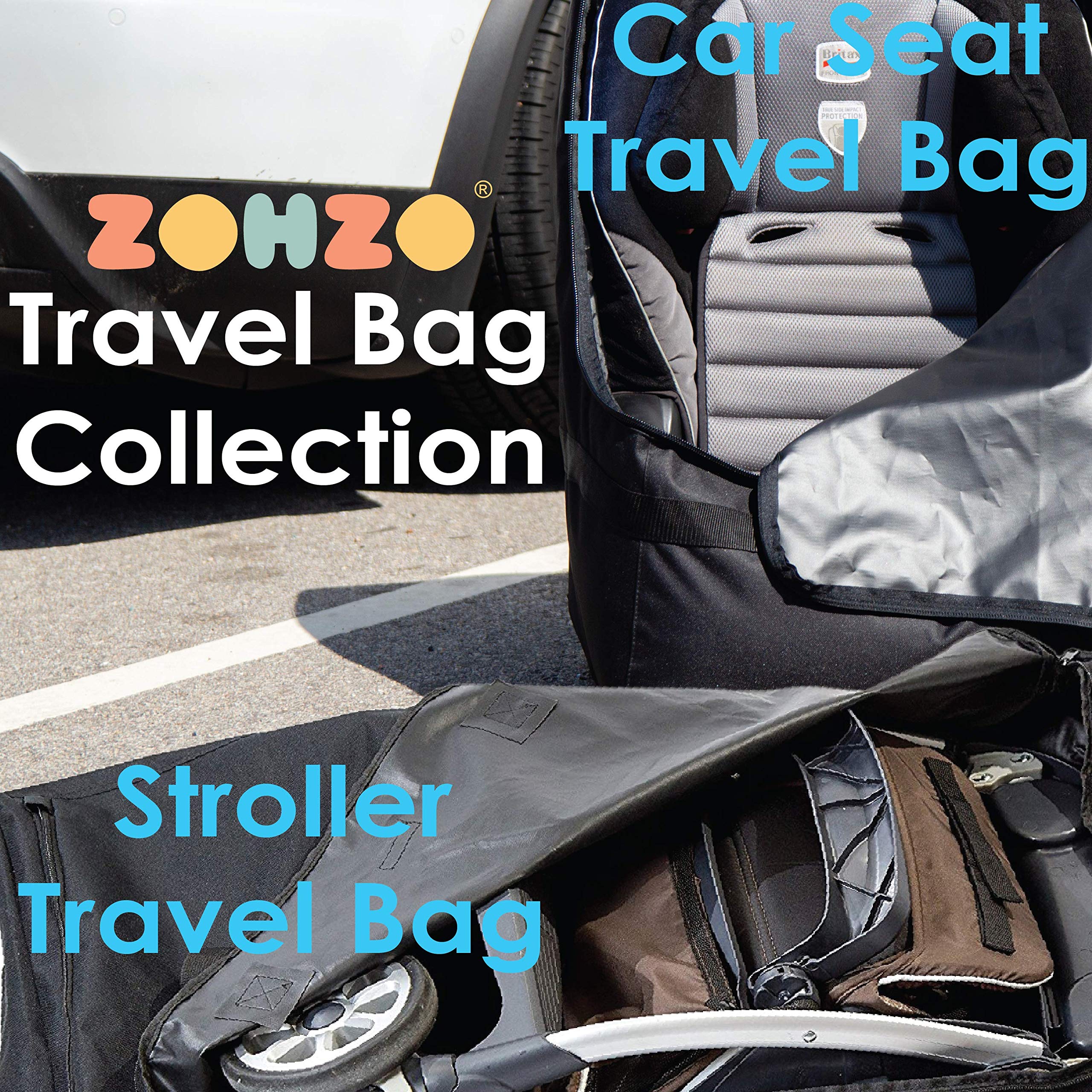 Zohzo Stroller Travel Bag's wrap-around zipper enables easy loading
