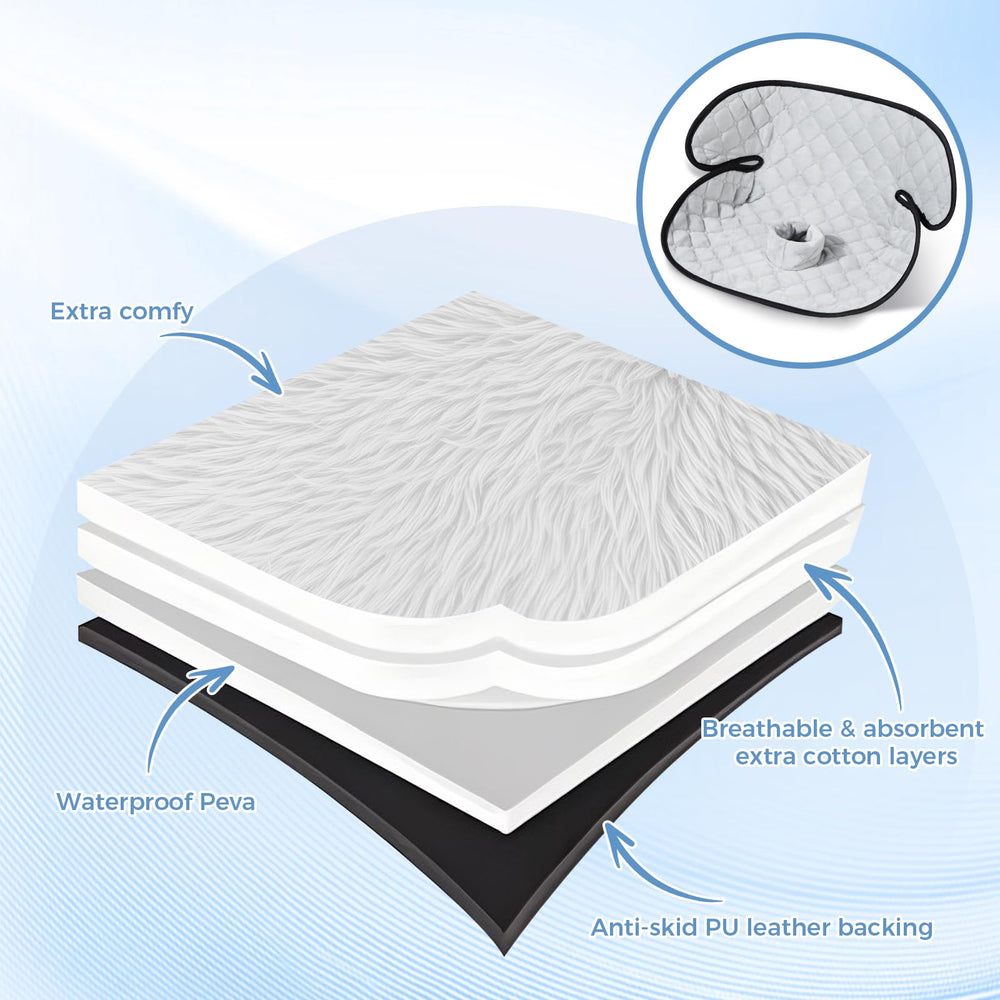 Zoiapai Piddle Pad stain-resistant fabric keeps seats fresh between washes