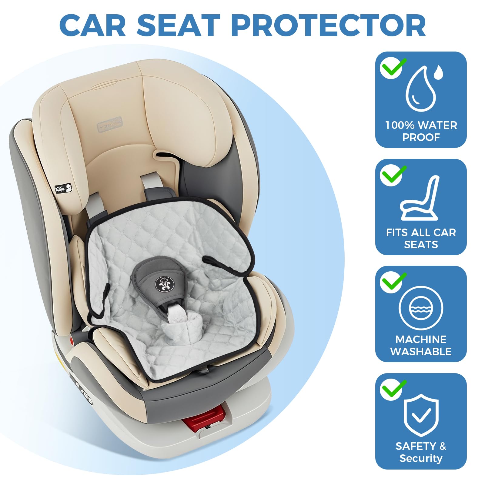 Zoiapai Piddle Pad universal-fit design works with most car seats and strollers