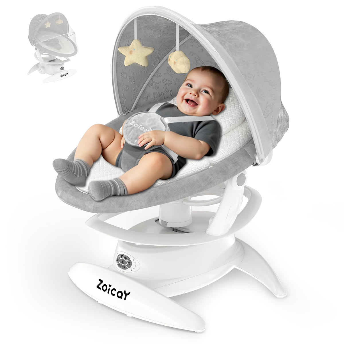 Zoicay 3in1 baby swing base with four-corner support for stable soothing.