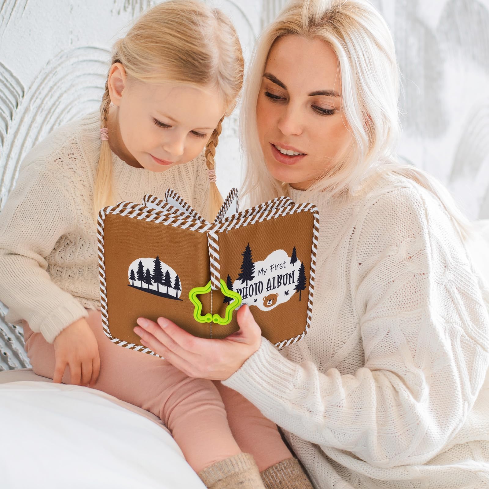 ZOIIWA Baby's First Family Album secure hooks for easy display in nursery