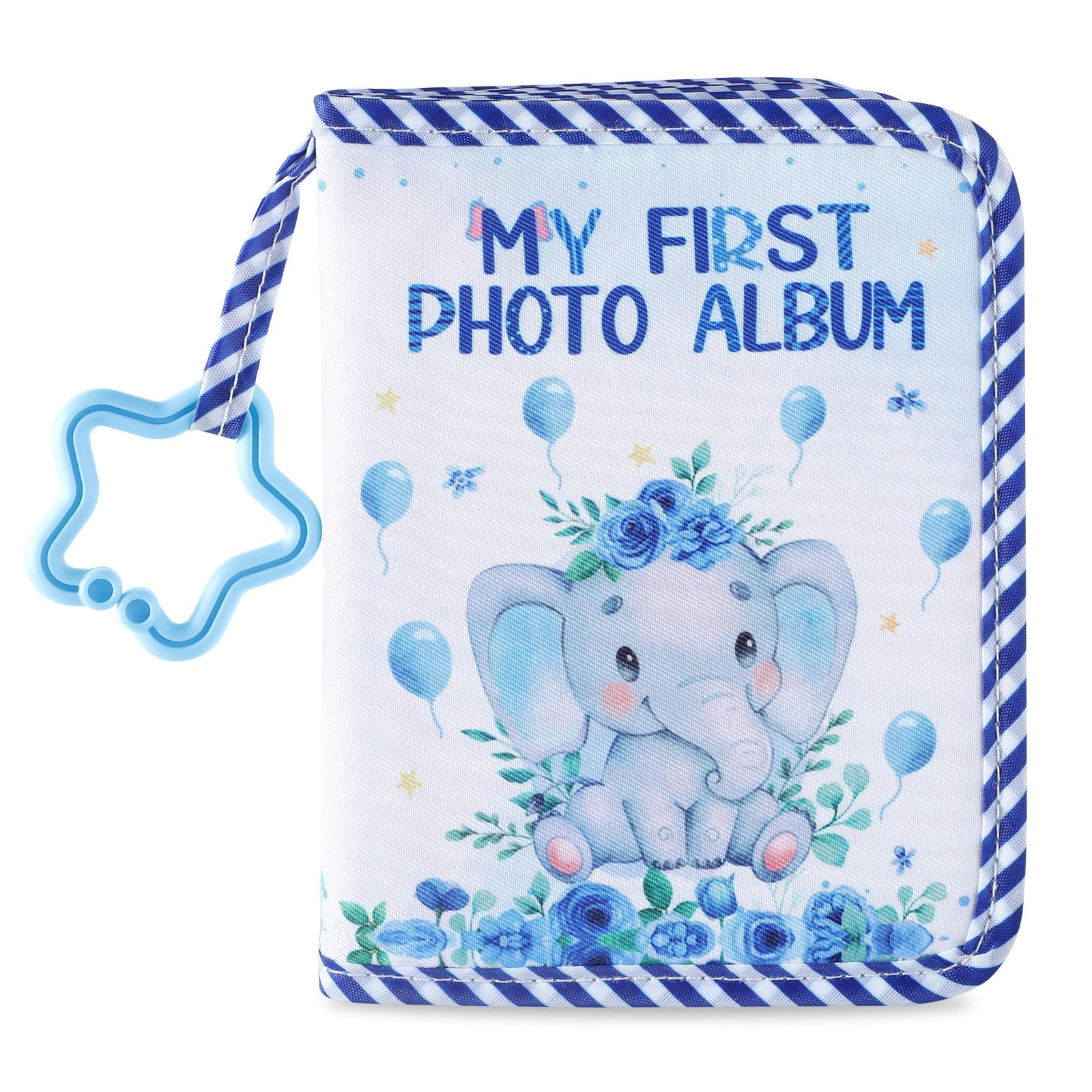 ZOIIWA Baby's First Family Album cover with blue elephant design for engaging memories.