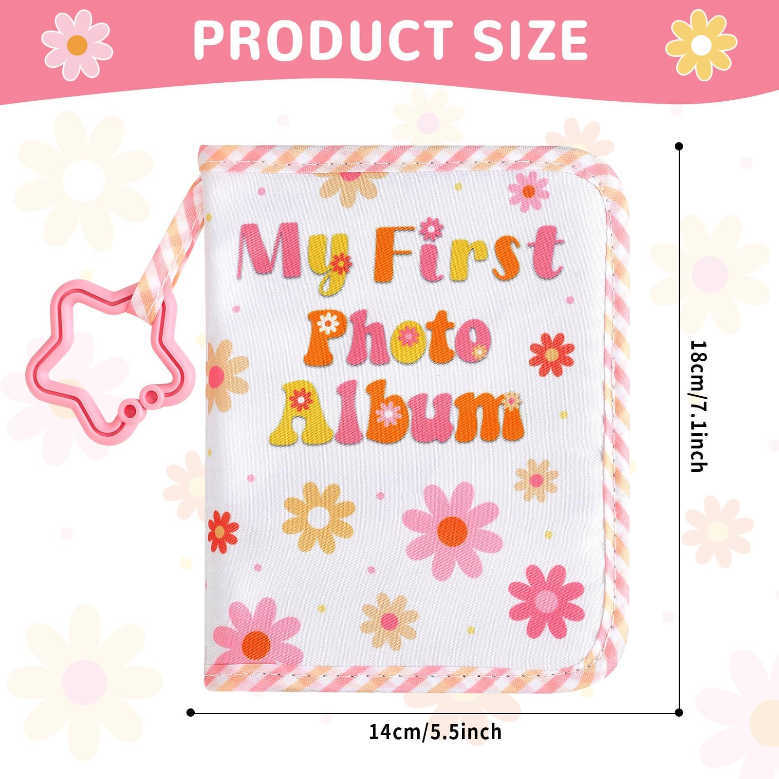 ZOIIWA baby’s first family album showing secure hooks for hanging and display