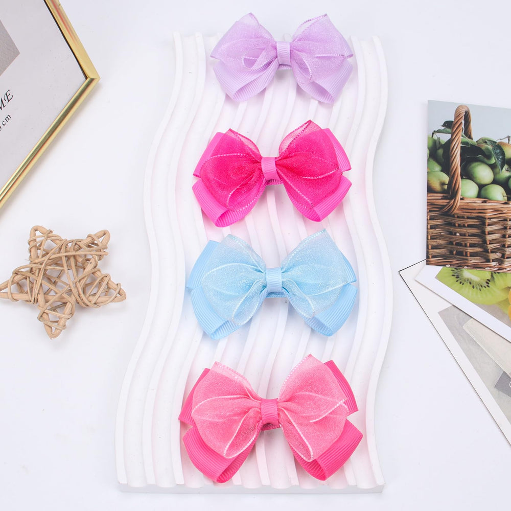 Zolyco 3-inch organza bow adds subtle shimmer to outfits