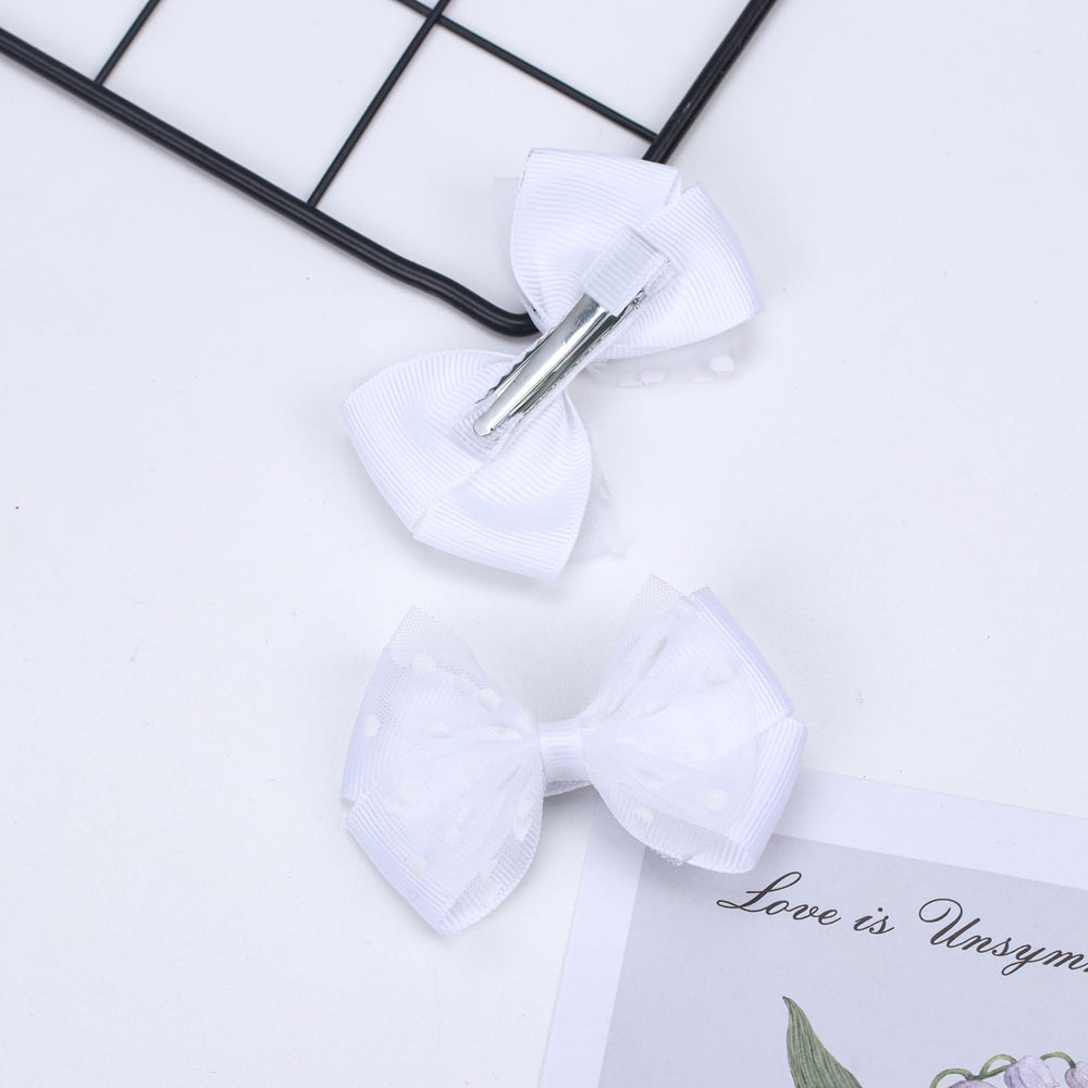 Zolyco white bow clip perfect for ponytails and casual everyday looks