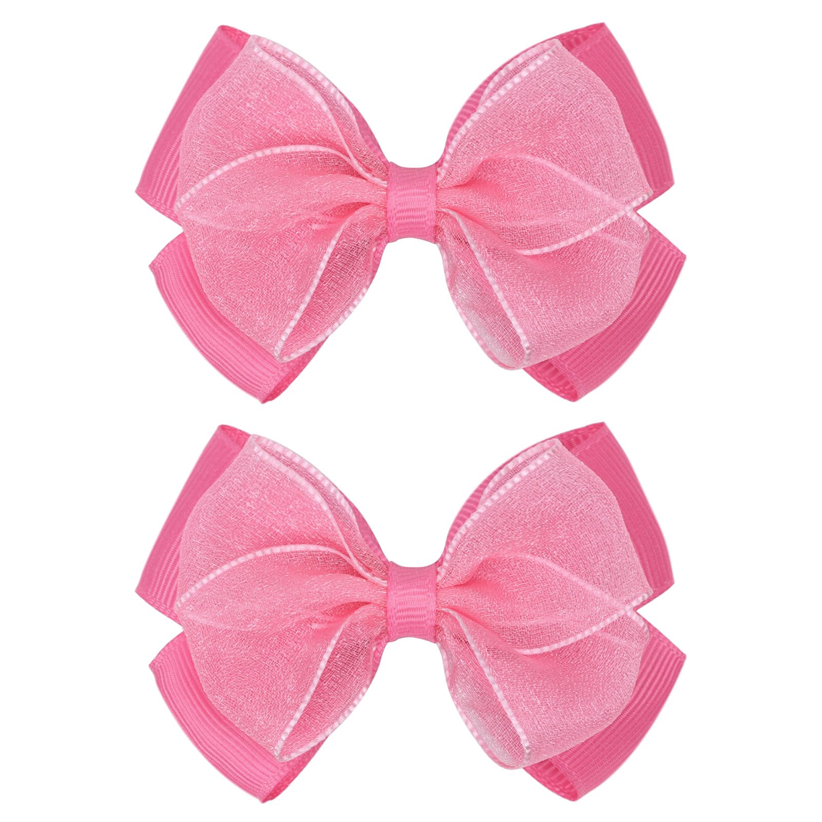 Zolyco Tiny 3-Inch Organza Double Bow Clip for baby girl, adds cute, secure style