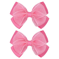 Zolyco Tiny 3-Inch Organza Double Bow Clip for baby girl, adds cute, secure style