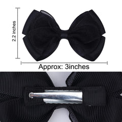 Zolyco 3-Inch organza bow clip in black ideal for ponytails and buns.