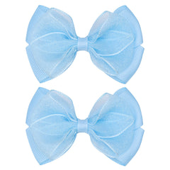 Zolyco Tiny organza bow close-up showing glittery finish for delicate hair styling