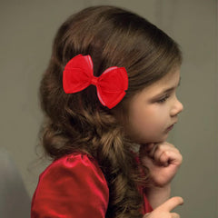 Zolyco Tiny 3-Inch Organza Bow clip back view shows sturdy alligator clip.