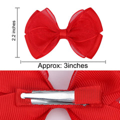 Zolyco Tiny 3-Inch Organza Bow clip on hair demonstrates gentle grip.