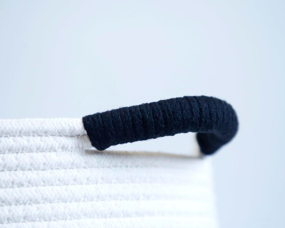 ZOMBATI handcrafted rope basket closeup shows durable woven design