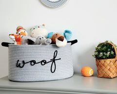 ZOMBATI Woof Dog Basket rope-detail shows handcrafted weave and long-lasting storage.