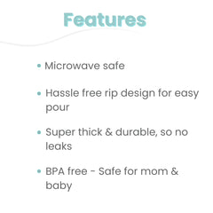 Zomee 8oz bags include measurement marks and writable area.