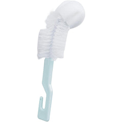 Zomee collection container bottle brush demonstrates precise bristles for thorough cleaning of bottles.