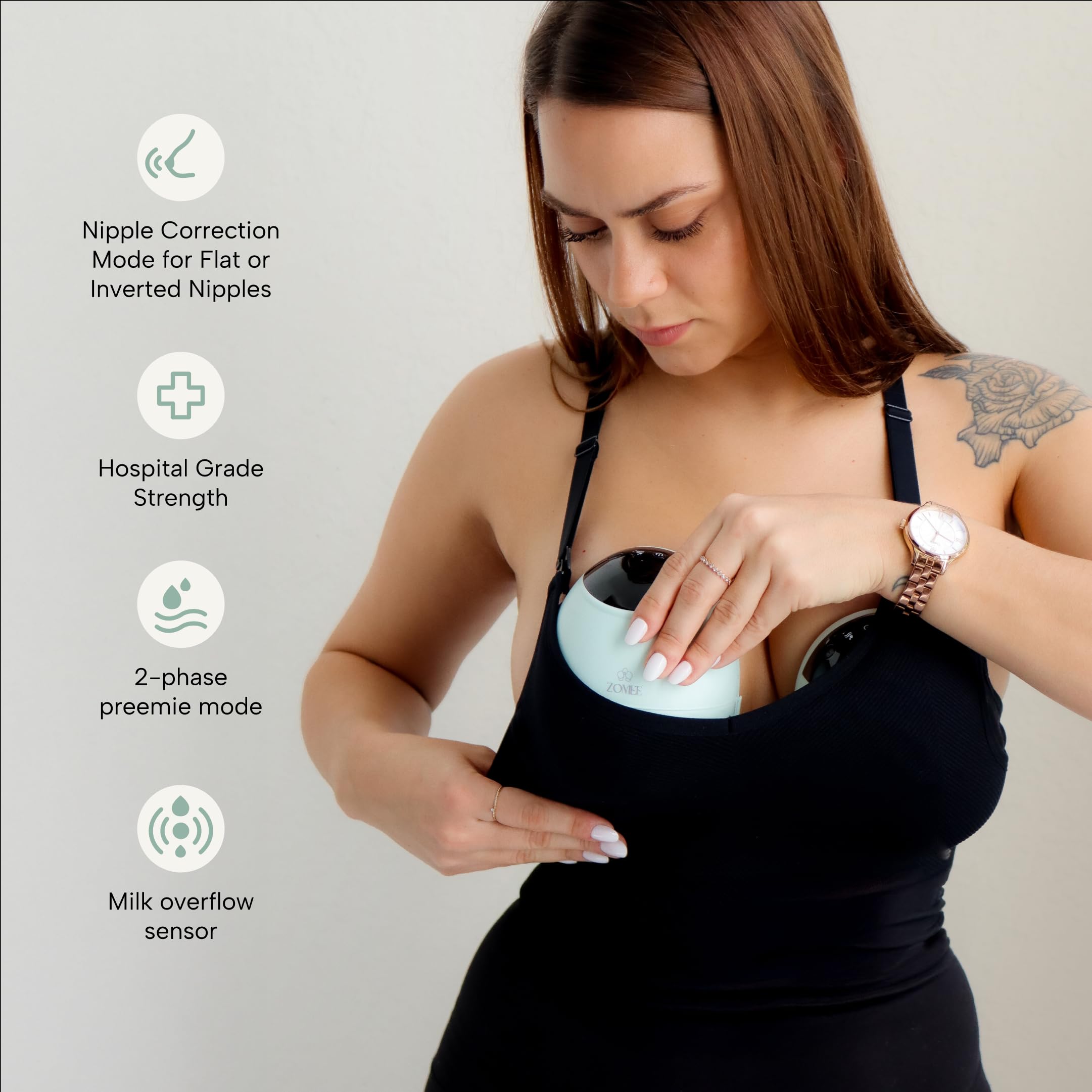 Zomee Fit anti-backflow system keeps milk clean during use