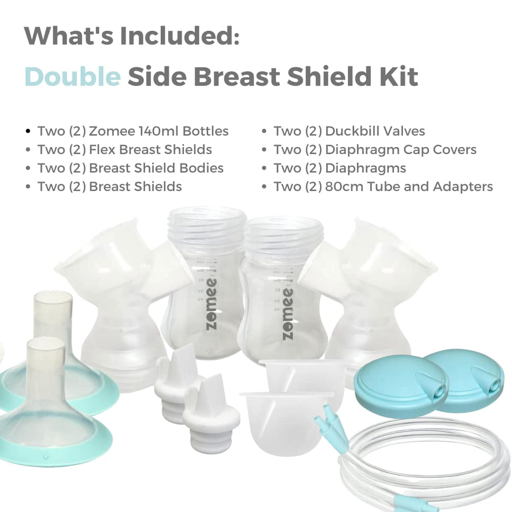 Zomee wide-neck 140 ml bottles support quick filling and thorough cleaning.