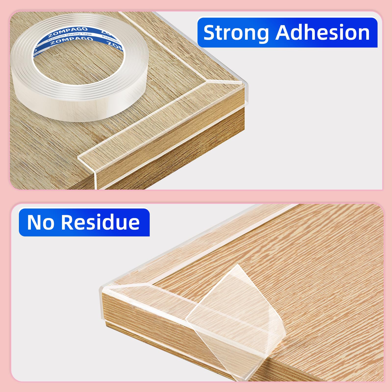 ZOMPAGO corner protectors strip edge-protection minimizes bumps along tabletops and chair legs.