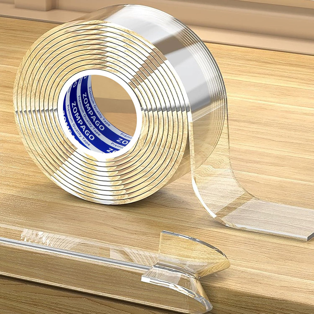 ZOMPAGO clear soft corner protectors strip offering invisible edge protection against bumps
