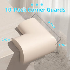 ZOMPAGO L-shape corner guard on cabinet shields sharp corners during playtime.