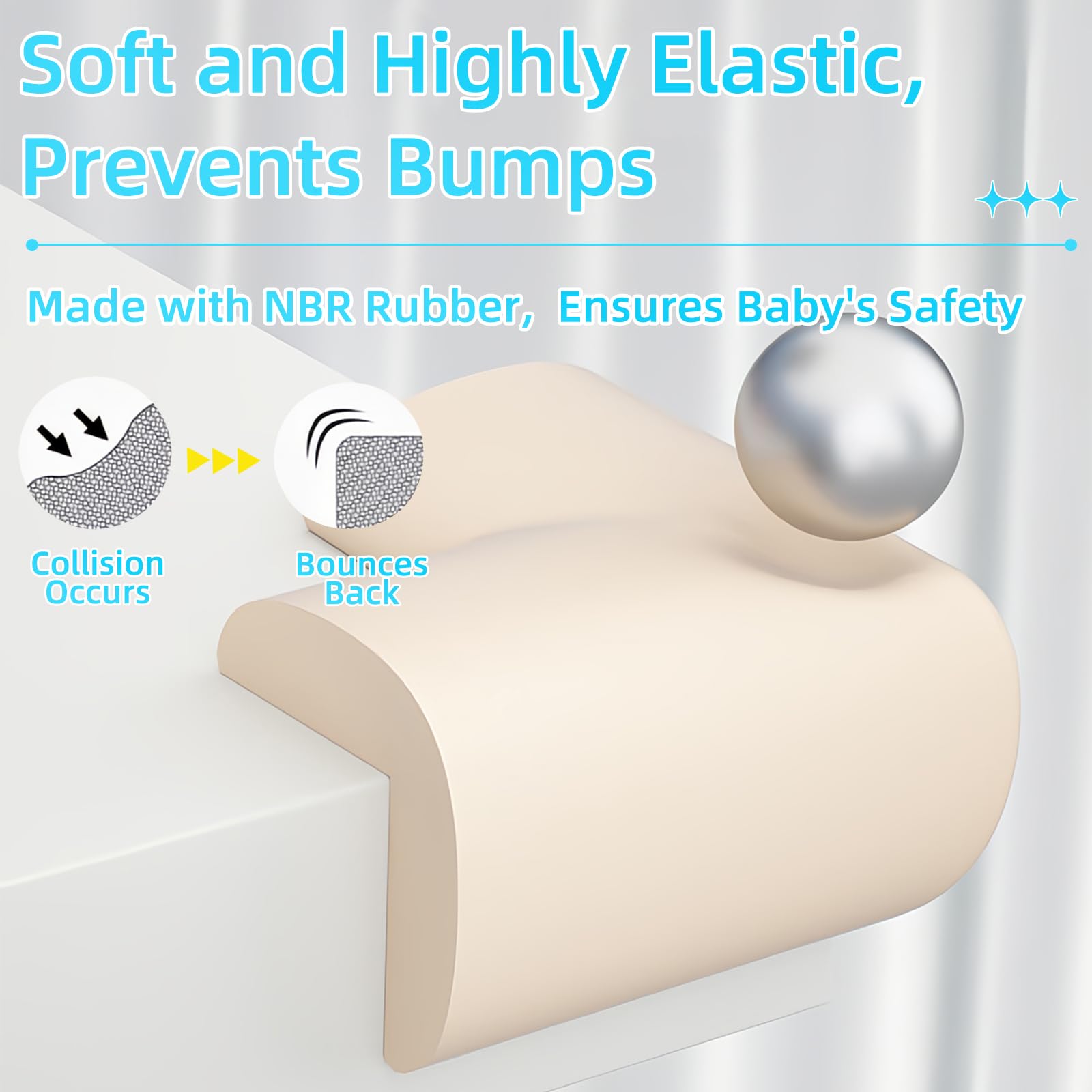 ZOMPAGO soft NBR foam corner guard offers gentle protection for bump-prone kids.