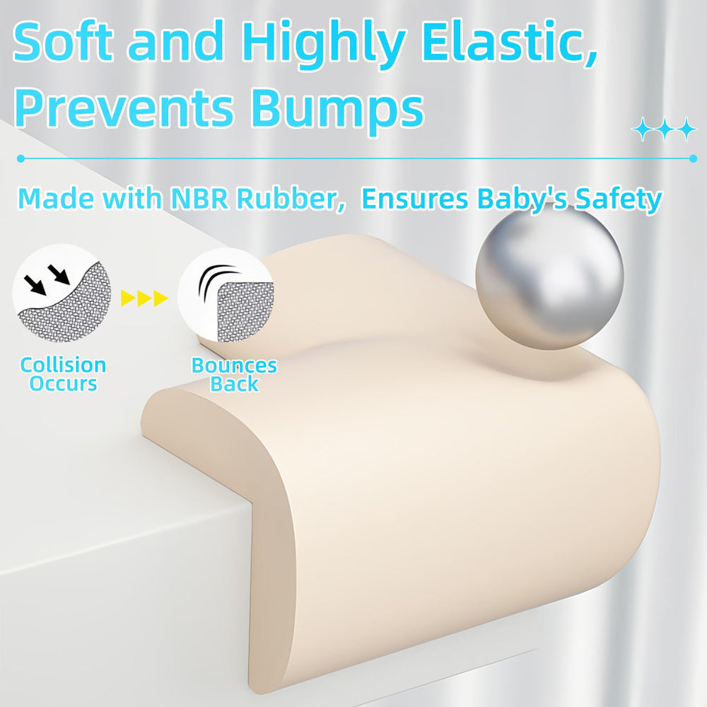 ZOMPAGO soft NBR foam corner guard offers gentle protection for bump-prone kids.