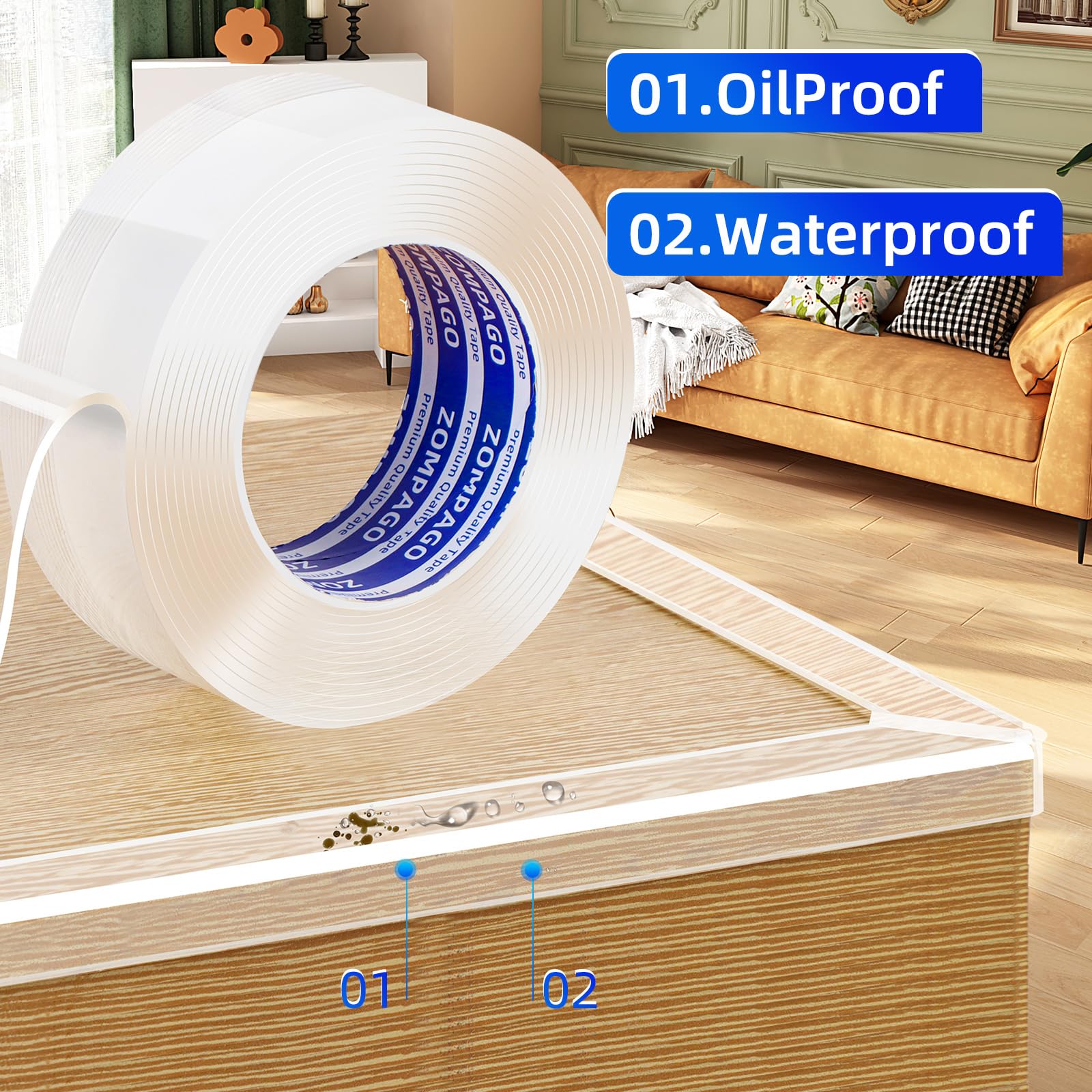 ZOMPAGO two-roll pack offers versatile, multi-surface corner protection.
