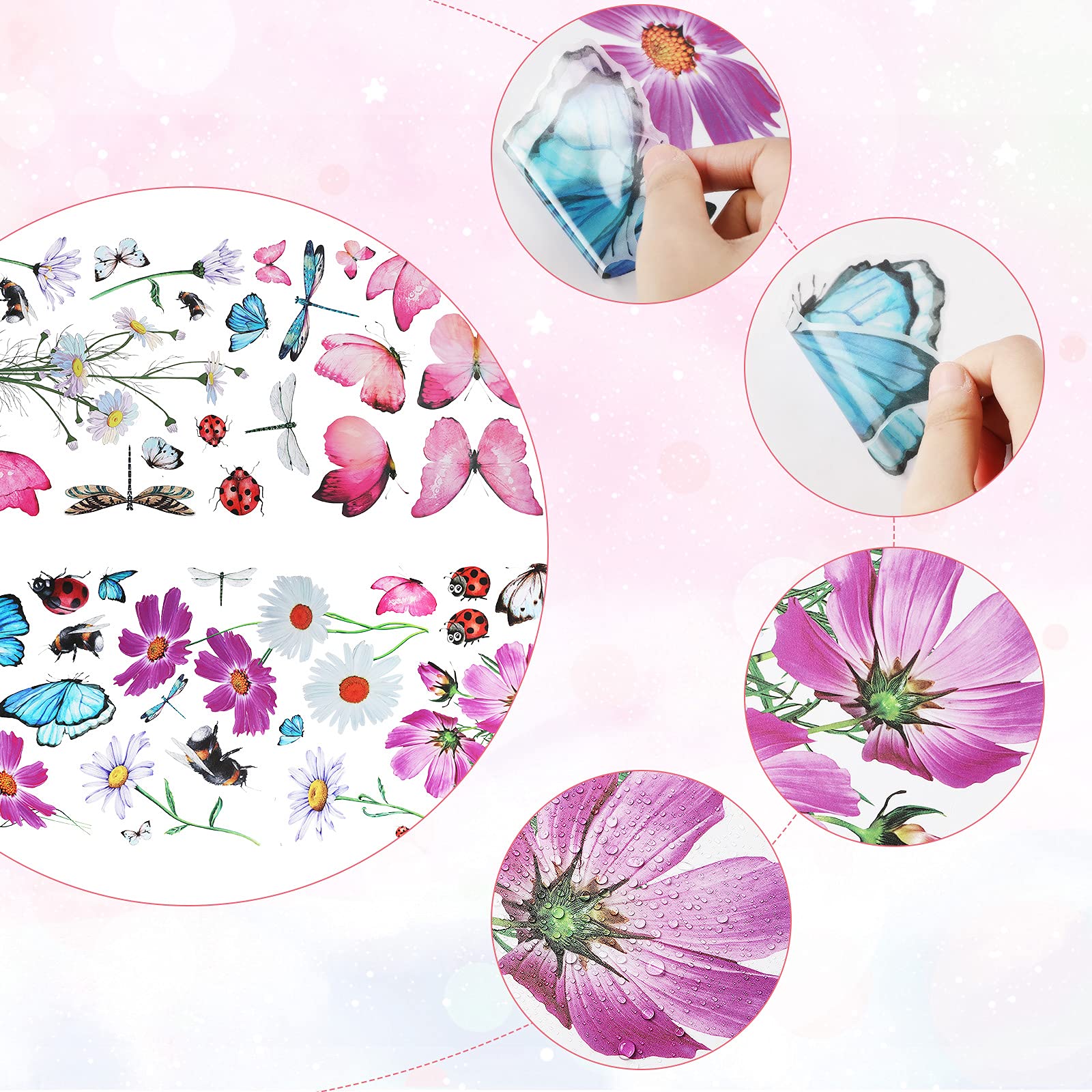 Zonon chrysanthemum wall stickers red deliver realistic floral charm