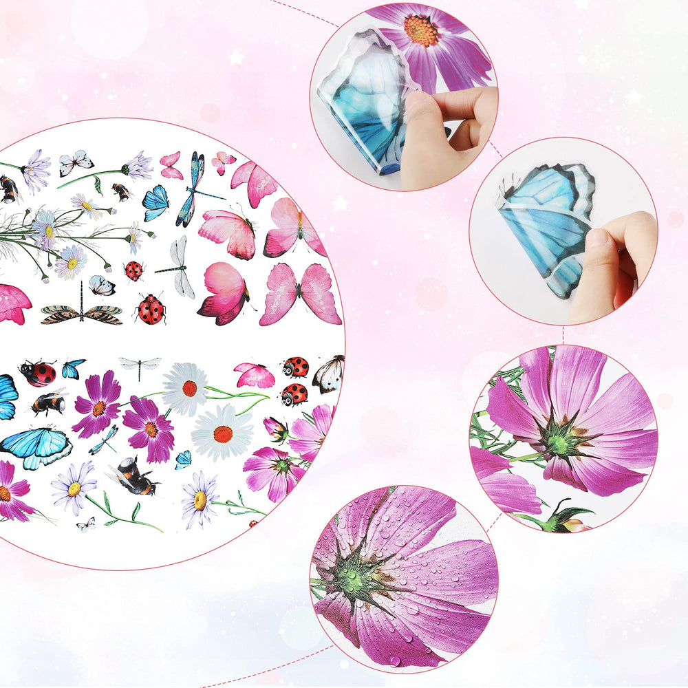 Zonon chrysanthemum wall stickers red deliver realistic floral charm