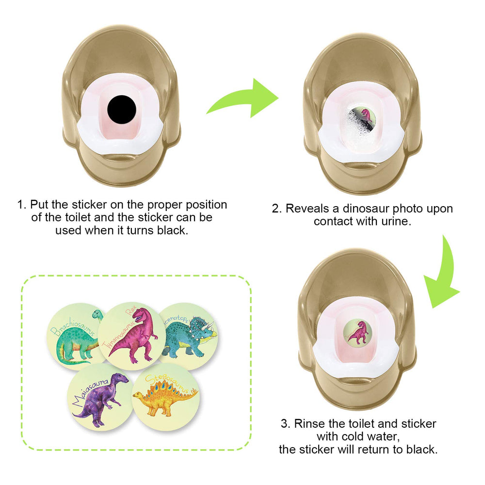 Zonon reusable dinosaur stickers in five patterns offering weeks of color-change fun
