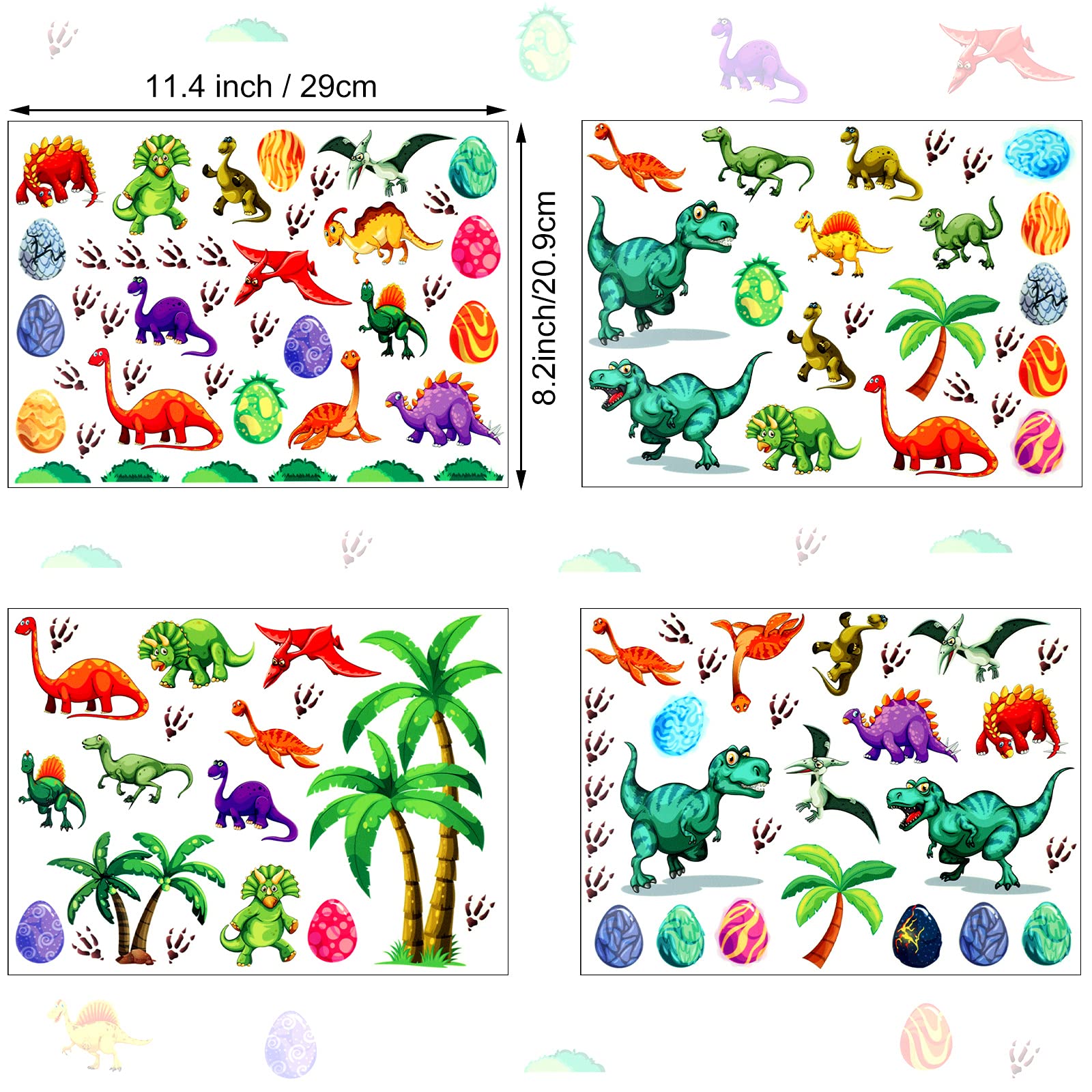 Zonon dinosaur wall decal paw prints guiding playful paths in kids' rooms.