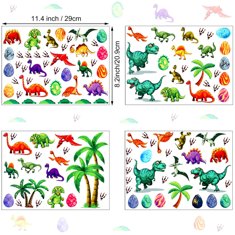 Zonon dinosaur wall decal paw prints guiding playful paths in kids' rooms.
