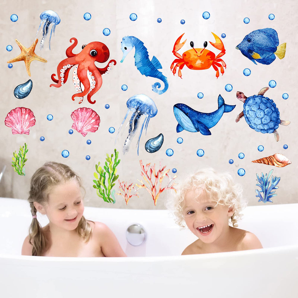 Zonon glow-ocean-stickers kids-room decor adds color and a glow-driven mood.