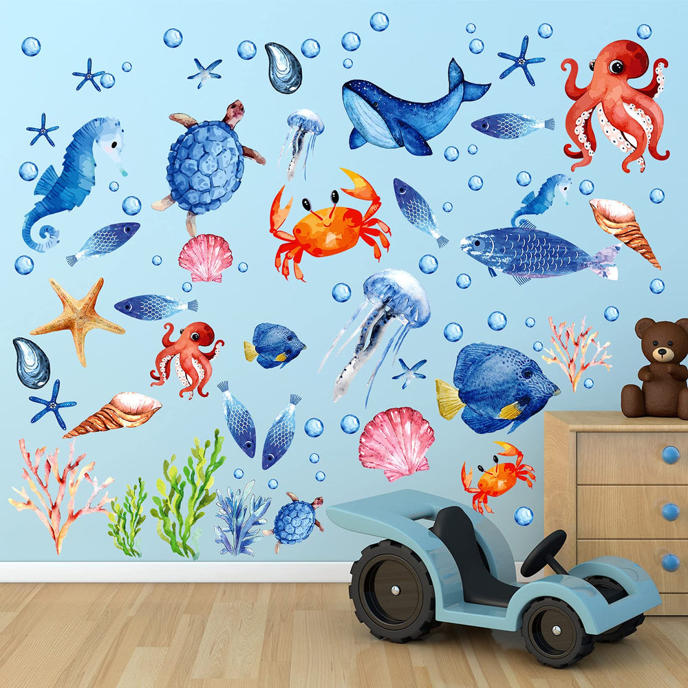 Zonon glow-ocean-stickers shells and conchs glow softly, ideal for decorative focal points.