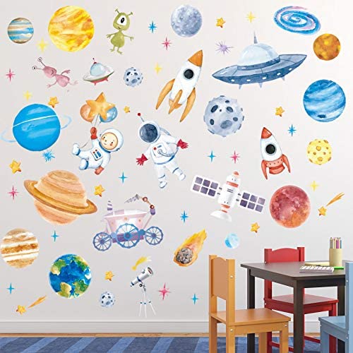 Zonon Outer Space Planets Decal brings galaxy vibes to bedrooms.