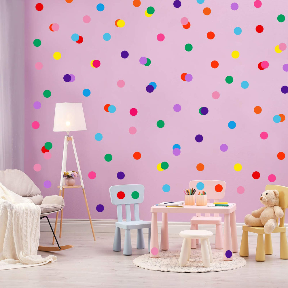 Zonon polka dots keep walls flexible, easy removal for seasonal styling.