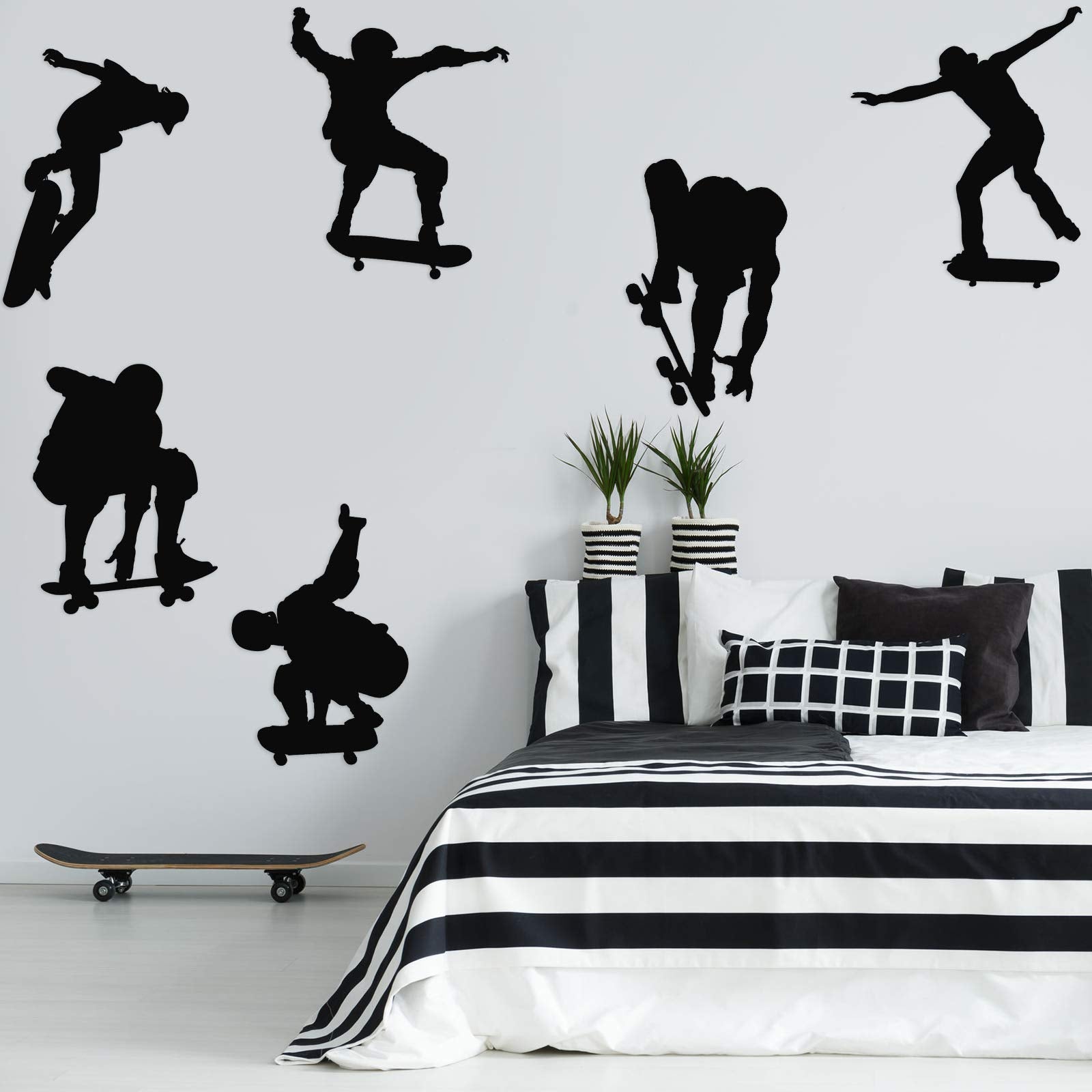 Zonon skateboard wall decal design 1—dynamic jump scene for energetic kids' rooms.