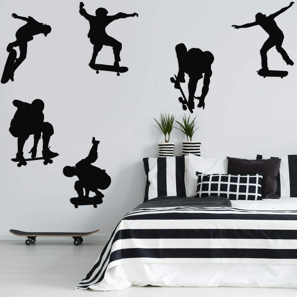 Zonon skateboard wall decal design 1—dynamic jump scene for energetic kids' rooms.